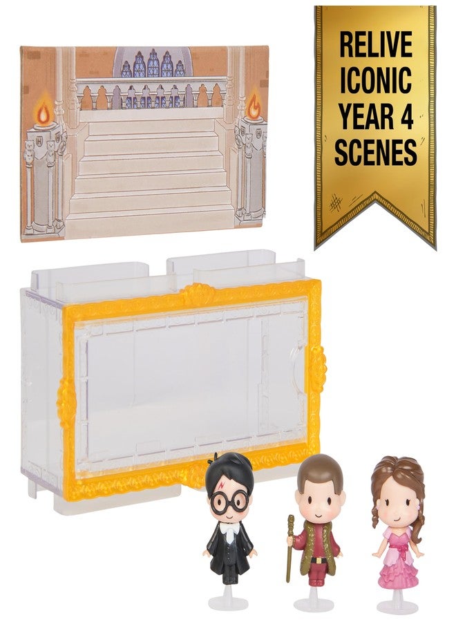 Wizarding World Harry Potter, Micro Magical Moments Year 4 Figure Set with Harry, Hermione, Viktor Krum & Display Case, Kids Toys for Ages 6 and up - Image 2